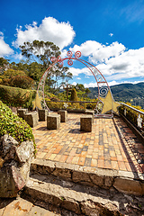 Image showing Monserrate mountain that dominates the city center of Bogota, the capital city of Colombia.