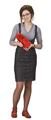 Image showing Woman with a red gift