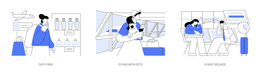 Image showing Airport routine isolated cartoon vector illustrations se