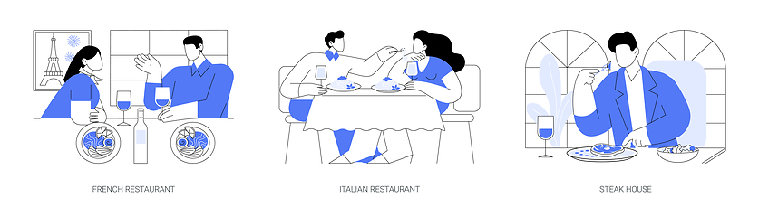 Image showing Dinner out isolated cartoon vector illustrations se