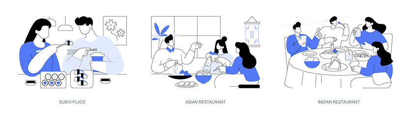 Image showing Asian cuisine isolated cartoon vector illustrations se