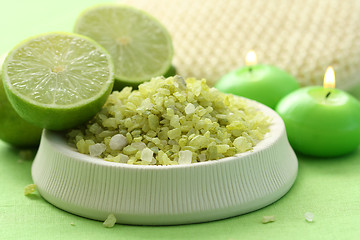 Image showing lime bath salt