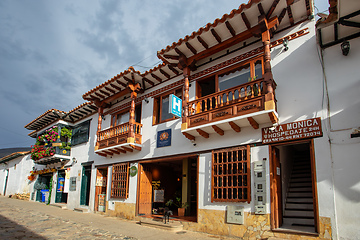 Image showing Plaza Mayor in Villa de Leyva, Colombia, largest stone-paved square in South America.