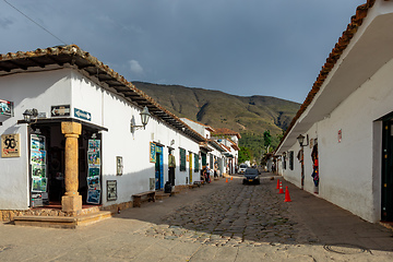 Image showing Plaza Mayor in Villa de Leyva, Colombia, largest stone-paved square in South America.