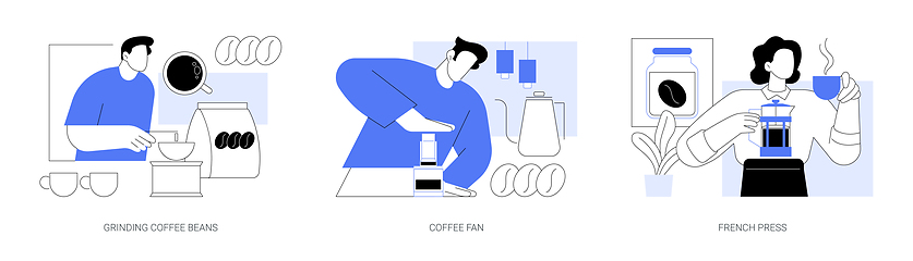 Image showing Morning coffee isolated cartoon vector illustrations se