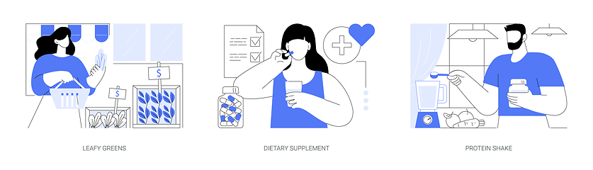 Image showing Nutrition supplements isolated cartoon vector illustrations se