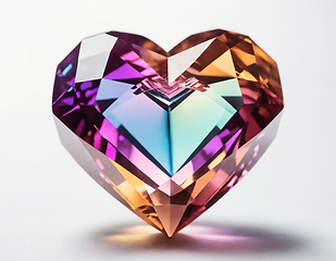 Image showing Beautiful heart as a symbol of love in the form of a diamond