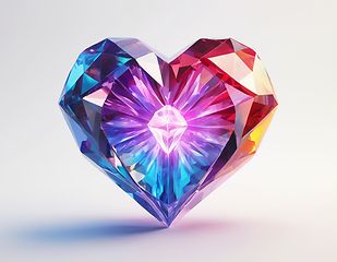 Image showing Beautiful  heart as a symbol of love in the form of a diamond