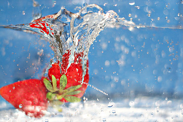 Image showing Strawberries Splash