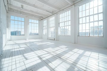 Image showing Spacious Empty Loft with Bright Natural Light