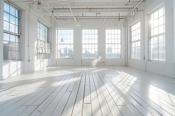 Image showing Spacious Empty Loft with Bright Natural Light