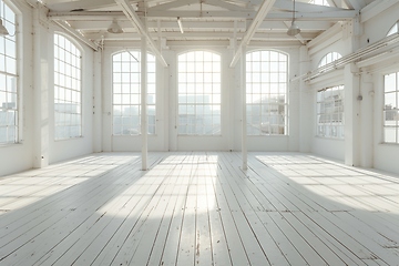 Image showing Spacious Empty Loft with Bright Natural Light