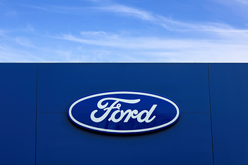 Image showing Ford Motor Company Logo And Clear Sky