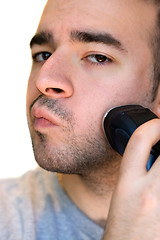 Image showing Young Man Shaving