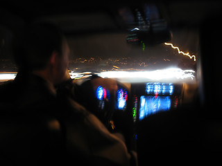 Image showing Night Driving Light Trails