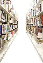 Image showing Isolated Library Shelves