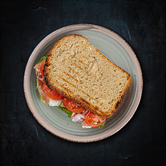 Image showing Delicious grilled sandwich