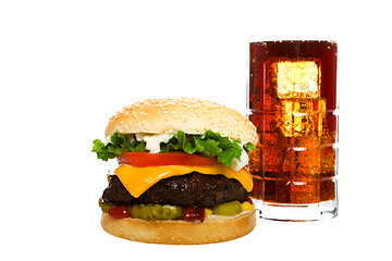 Image showing Cheeseburger With Cola