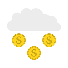 Image showing Coins Falling From Cloud Icon