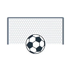 Image showing Soccer Gate With Ball On Penalty Point Icon