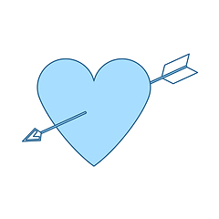 Image showing Pierced Heart By Arrow Icon