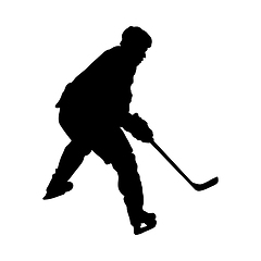 Image showing Hockey Player Silhouette