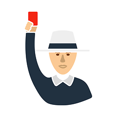 Image showing Cricket Umpire With Hand Holding Card Icon