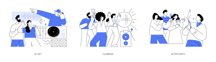 Image showing Hanging out in a nightclub isolated cartoon vector illustrations se