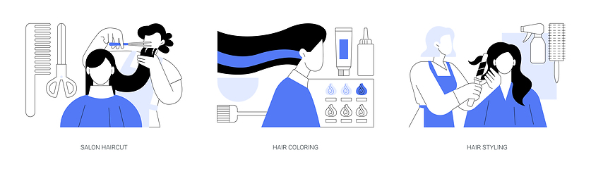 Image showing Hair salon isolated cartoon vector illustrations se