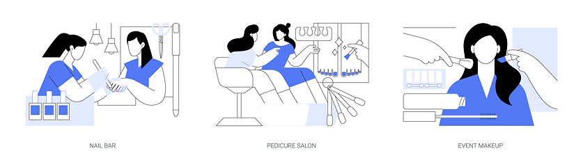 Image showing Beauty salon isolated cartoon vector illustrations se