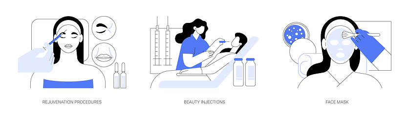 Image showing Skin treatment isolated cartoon vector illustrations se