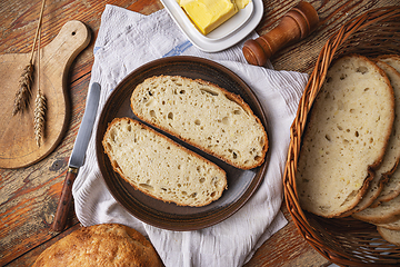 Image showing Two slices of artisan bread