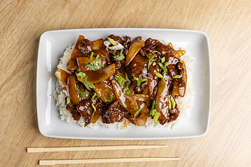Image showing Delicious plate of mongolian beef