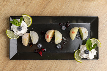 Image showing Elegant mochi ice cream dessert