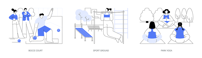 Image showing Sport in the city park isolated cartoon vector illustrations se