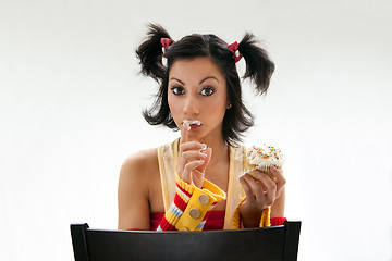 Image showing Cupcake girl