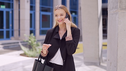 Image showing Professional Woman Talking on Phone Outdoors
