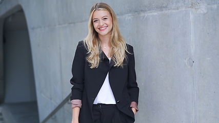 Image showing Confident Businesswoman Smiling in Smart Casual Attire