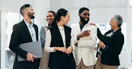 Image showing Corporate, business people and face with management, teamwork and diversity in office. Collaboration, executive consultants and group portrait with leadership, solidarity and workforce confidence