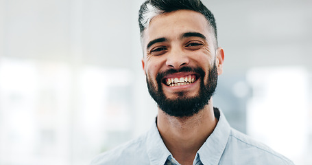 Image showing Mature man, business professional and laughing face in a office with consultant manager confidence. Funny, comedy and happy male employee at a company with job at consultation agency with a smile