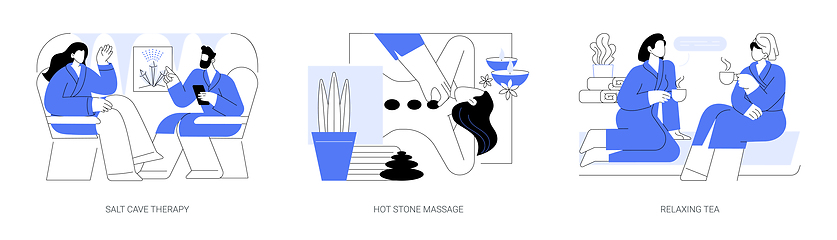 Image showing Wellness and spa rituals isolated cartoon vector illustrations se