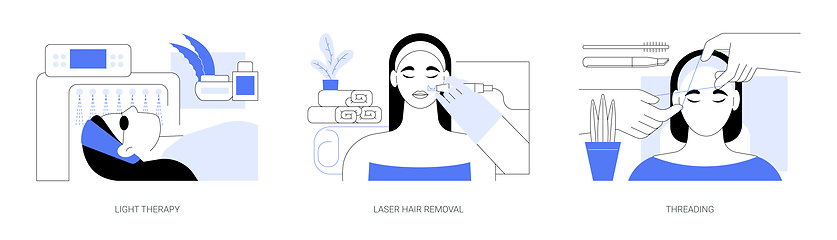 Image showing Skin treatment isolated cartoon vector illustrations se