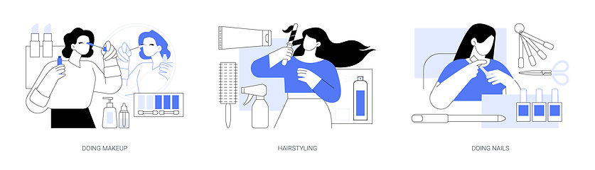 Image showing Casual beauty rituals isolated cartoon vector illustrations se