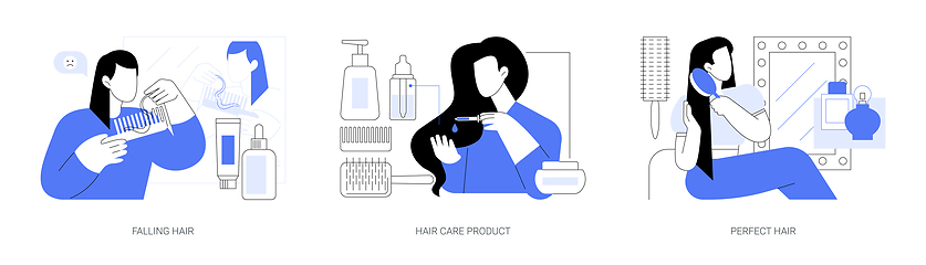 Image showing Hair care isolated cartoon vector illustrations se