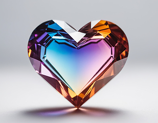 Image showing Beautiful heart as a symbol of love in the form of a diamond