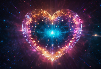 Image showing Abstract cosmic heart on a space background