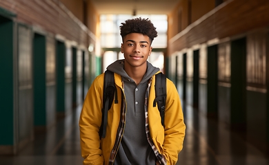 Image showing An African American student passionately engages in photography, capturing moments that reflect the vibrant diversity and creative spirit within the academic environment