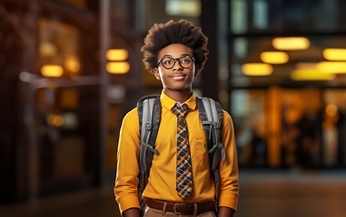 Image showing An African American student passionately engages in photography, capturing moments that reflect the vibrant diversity and creative spirit within the academic environment