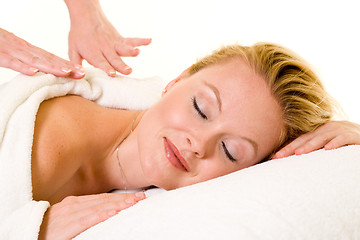 Image showing Having a massage