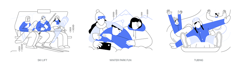 Image showing Winter park isolated cartoon vector illustrations se